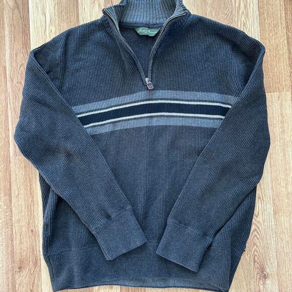 Men's vintage grey and blue Eddie Bauer jumper - Picture 1 of 2